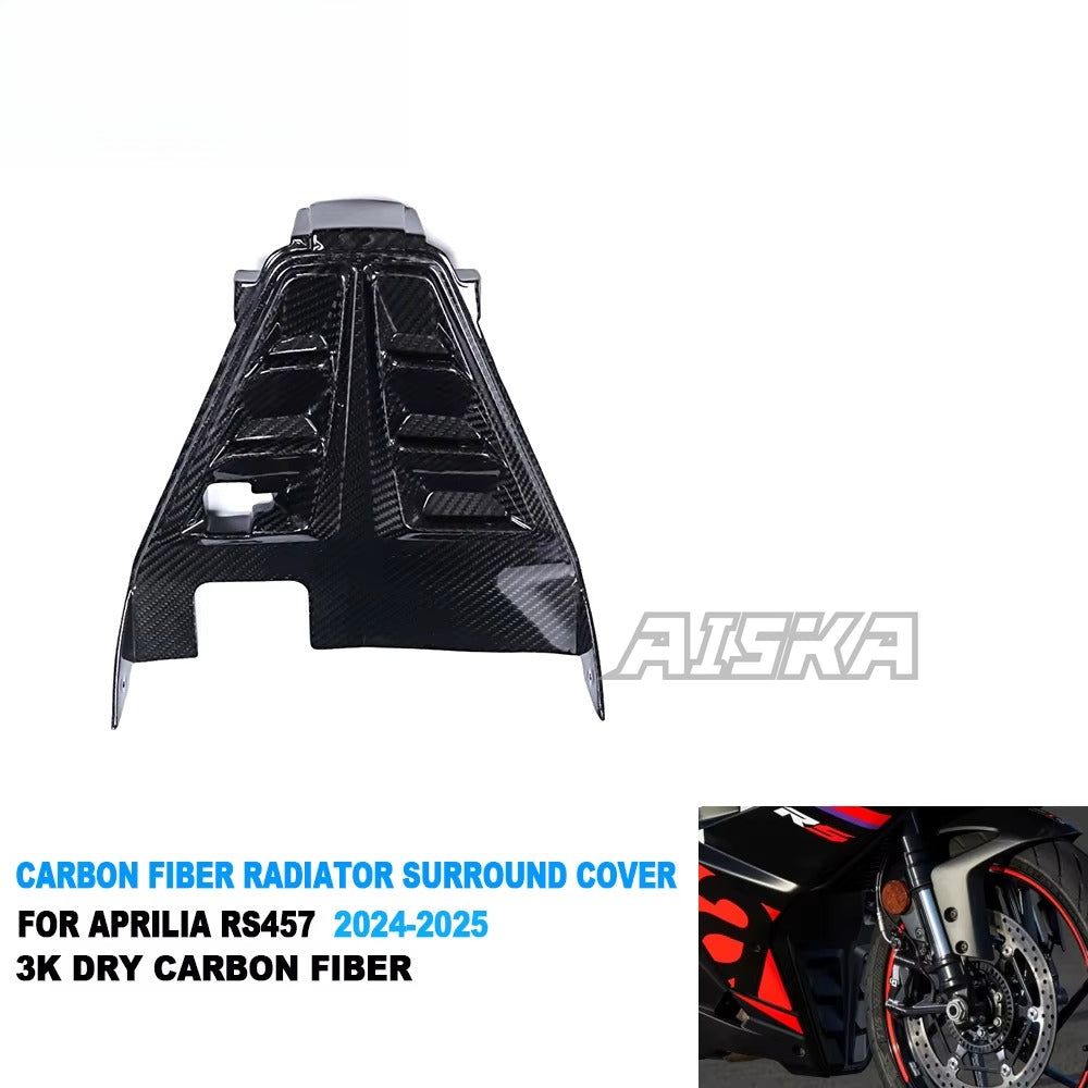 AISKA 100% 3K Twill Glossy Dry Carbon Fiber Lower Radiator Surround Cover for Aprilia RS457 2023 2024 2025
