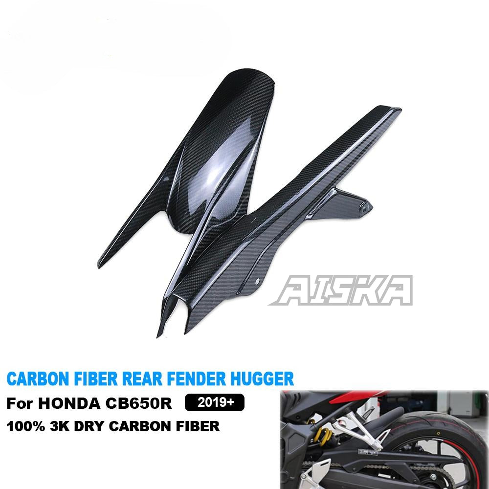 AISKA Motorcycle 3K Dry Carbon Fiber Rear Fender Wheel Hugger Fender Mudguard Splash Guard for Honda CB650R CBR650R 2019+