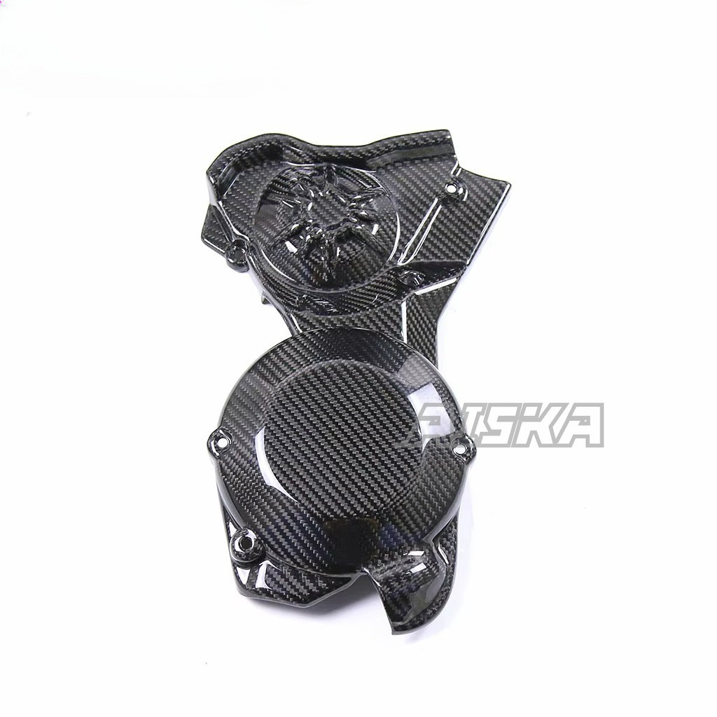 AISKA 100% 3K Pure All Dry Carbon Fiber Motorcycle Body Accessories Engine Hood Sprocket Cover Fairing for Aprilia RSV4 Tuono V4 2021-2024