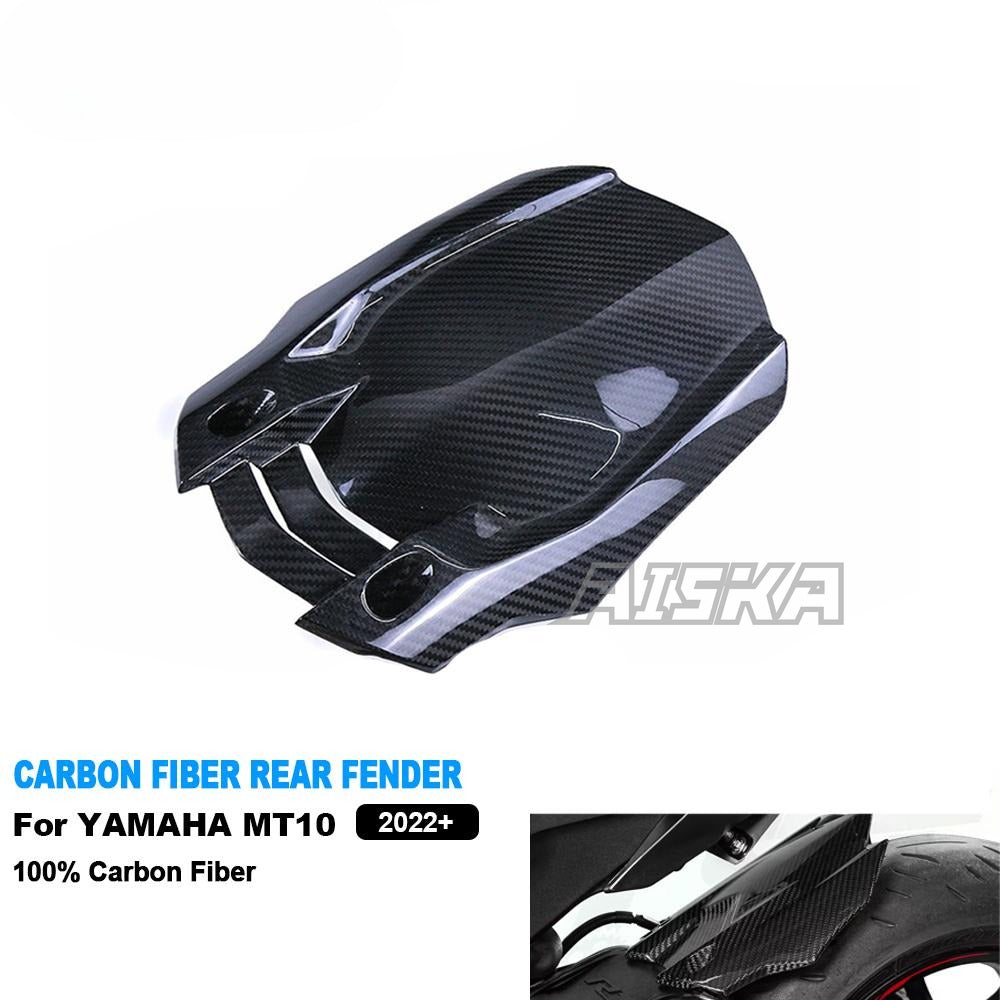 AISKA 3K Dry Carbon Fiber Motorcycle Rear Wheel Fender Hugger Mudguard for Yamaha MT10 FZ10 2016-2024