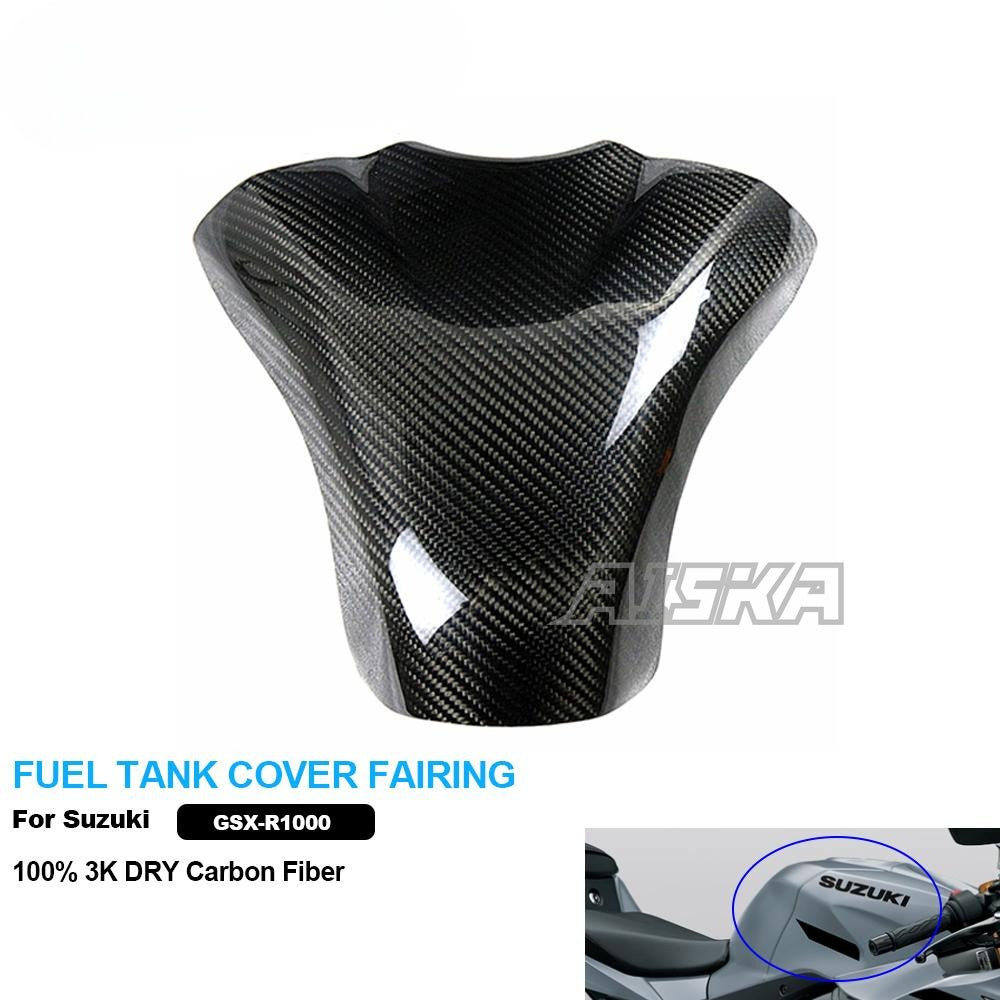 AISKA 100% 3K Dry Carbon Fiber Motorcycle  Accessories Fuel tank Cover Fairing for Suzuki GSXR1000 2017+