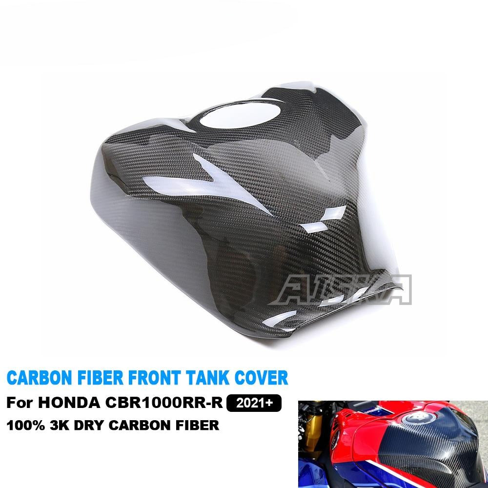 AISKA 100% 3K Full Dry Carbon Fiber Motorcycle Front Fuel Tank Cover Protector for Honda CBR1000RR-R 2021 2022 2023 2024