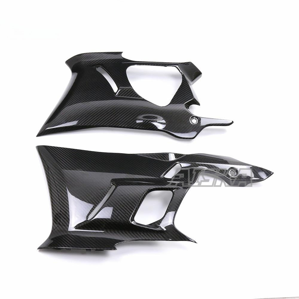 AISKA Motorcycle Carbon Fibre Belly Pan 3K Full Carbon Fiber Lower Belly Pan Side Panels for Yamaha YZF-R3 YZF R3 2022 2023 2024
