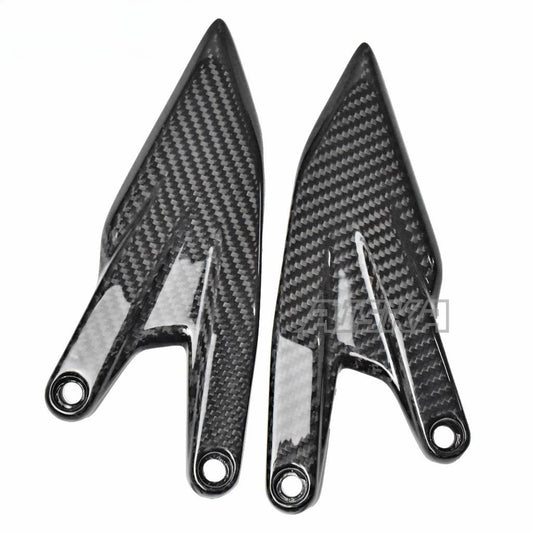 AISKA 690 Duke 3K Dry Carbon Fiber Motorcycle Footpeg Footrest Rearset Plate Heel Guards for KTM 690 Duke 2012-2019