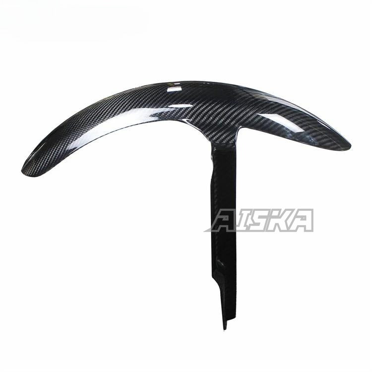 AISKA Twill Weave Glossy 3K Carbon Fiber Motorcycle Front Fender Hugger for Harley Softail Low Rider S/ST FXRST FXLRS FXLRST