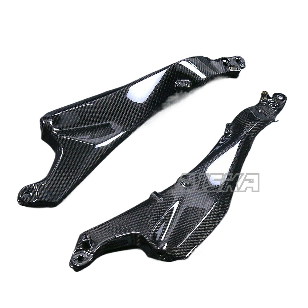 AISKA Full 3K Dry Carbon Fiber Motorcycle Rear Seat Side Plate Panels Frame Fairings for Kawasaki Ninja H2 H2R 2015-2024