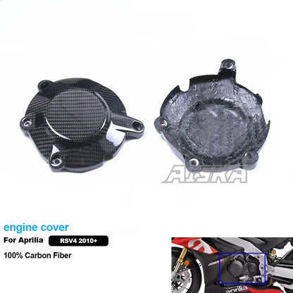 AISKA 3K 3*3 Carbon Fiber Motorcycle Accessories Engine Cover for Aprilia RSV4 Tuono V4 2021+