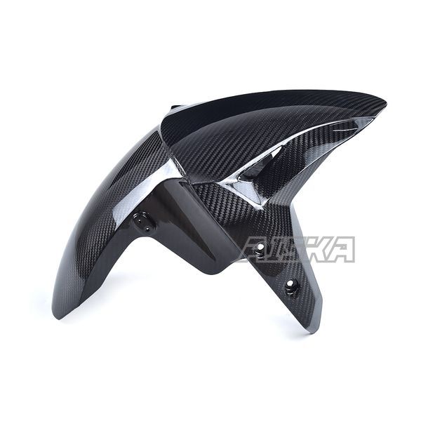 AISKA 3K Dry Carbon Fiber Motorcycle Accessories Front Fender Hugger Mudguard for Kawasaki Ninja ZX-25R 2020-2024