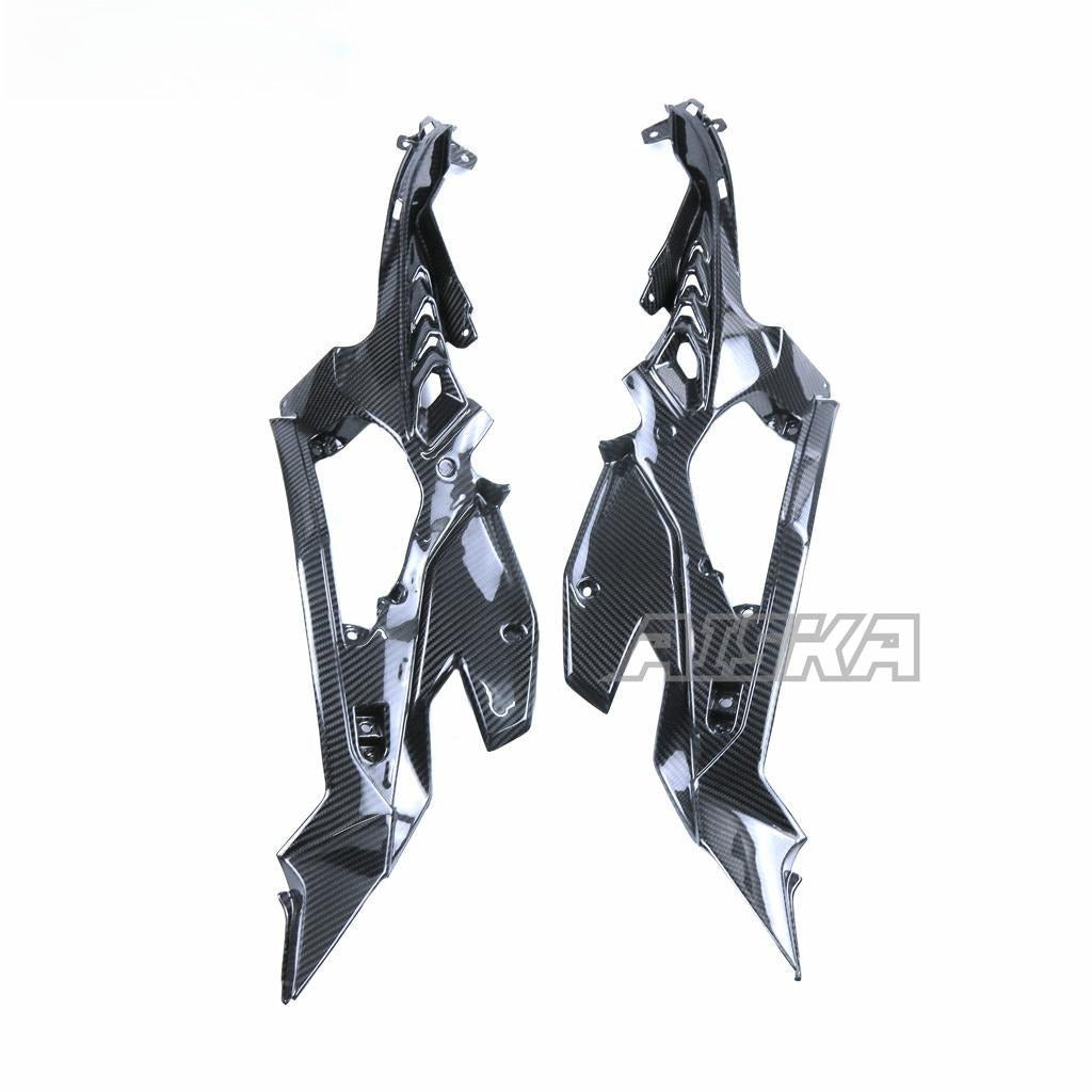 AISKA 3K Dry Carbon Fiber Motorcycle Side Upper Frame Inner Cover Panel Fairing for Kawasaki Ninja ZX-25R 2020-2024