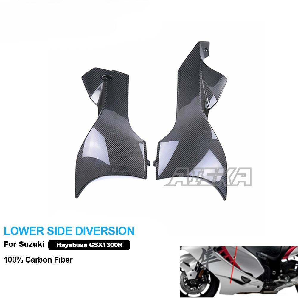 AISKA 3K Dry Carbon Fiber Motorcycle Accessories Lower Side Diversion Fairing Kit for SUZUKI GSX1300R 2021-2025