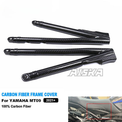 AISKA 100% 3K Carbon Fiber Motorcycle Under Seat Body Frame Cover for Yamaha MT09 FZ09 2021-2023