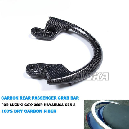 AISKA 3K Dry Carbon Fiber Replacement Motorcycle Rear Passenger Grab Bar Handle Rail for Suzuki Hayabusa Gen3 GSX1300R 2021-2025