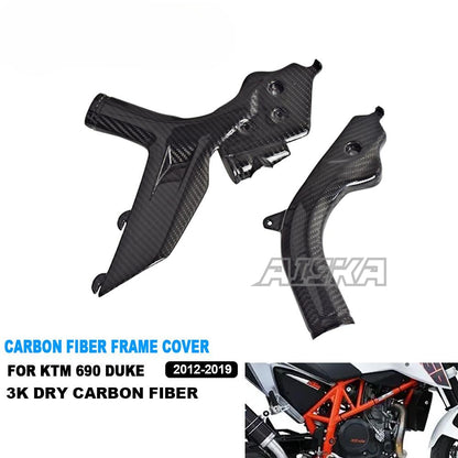 AISKA 690 Duke 3K Dry Carbon Fiber Motorcycle Frame Trim Cover Panel Fairings for KTM 690 Duke 2012-2019