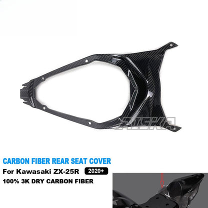 AISKA 3K Dry Carbon Fiber Motorcycle Fairing Rear Tail Seat Panel Cover Cowl for Kawasaki Ninja ZX-25R 2020-2024