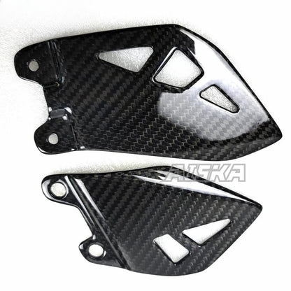 AISKA Dry Carbon Fiber Motorcycle Accessories for Kawasaki ZX10R ZX-10R 2016-2020 Rearset Plate Foot Peg Protector Heel Fairing