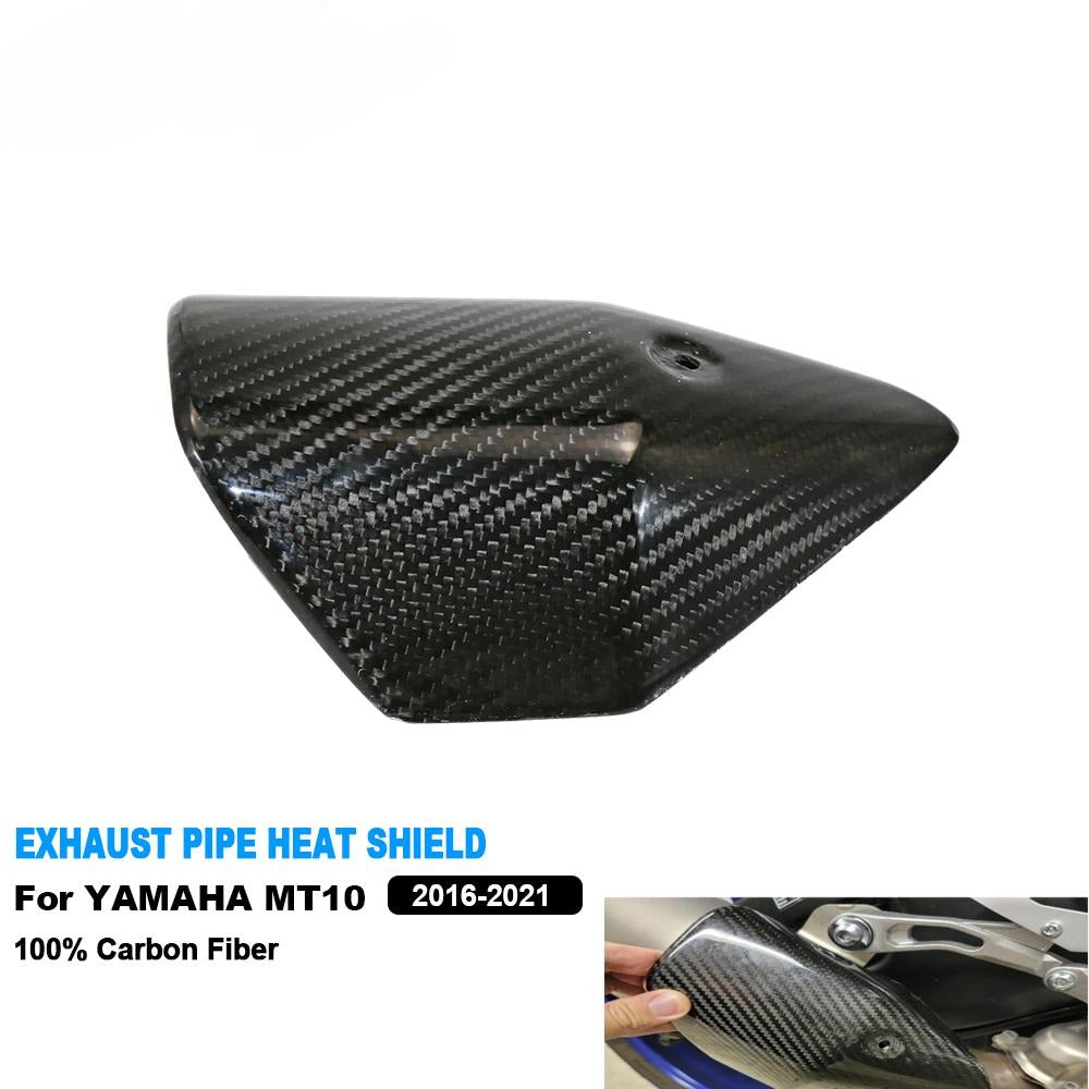 AISKA 100% 3K Dry Carbon Fiber Motorcycle Exhaust Muffler Pipe Heat Shield Guard Cover for Yamaha MT10 FZ10 2016-2021 2018 2019