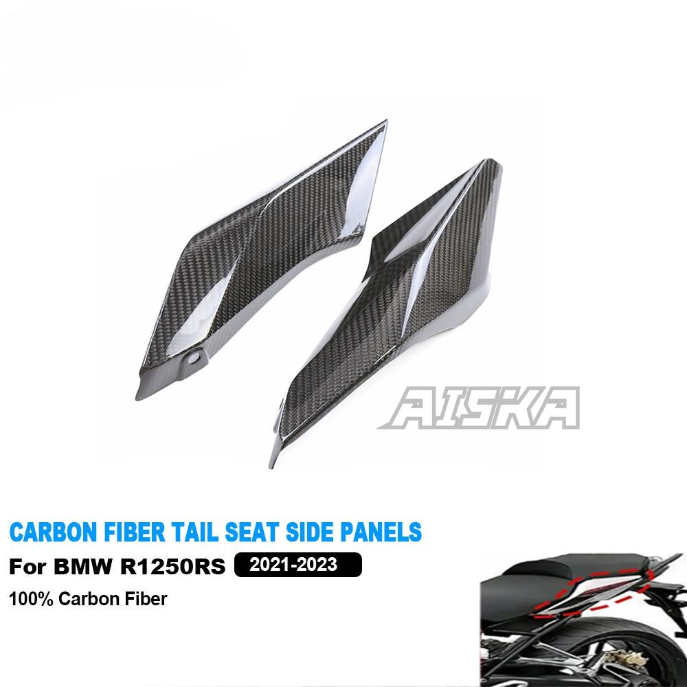 AISKA 100% 3K Dry Carbon Fiber Motorcycle Fairing Tail Rear Seat Side Panels Cover Cowling for BMW R1250RS R 1250 RS 2021-2023