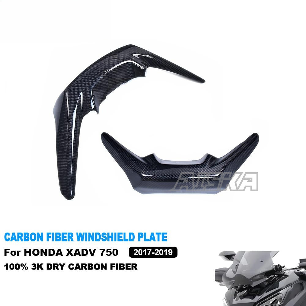 AISKA 3K Full Dry Carbon Fiber Motorcycle Fairing Front Beak Nose Lower Cover for Honda XADV 750 2017-2019 Models