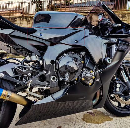 AISKA Tank Side Panels Motorcycle Carbon Fiber Gas Fuel Tank Side Cover Fairing for Yamaha R1 R1M 2015-2025