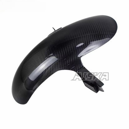 AISKA Twill Weave Glossy 3K Carbon Fiber Motorcycle Front Fender Hugger for Harley Softail Low Rider S/ST FXRST FXLRS FXLRST