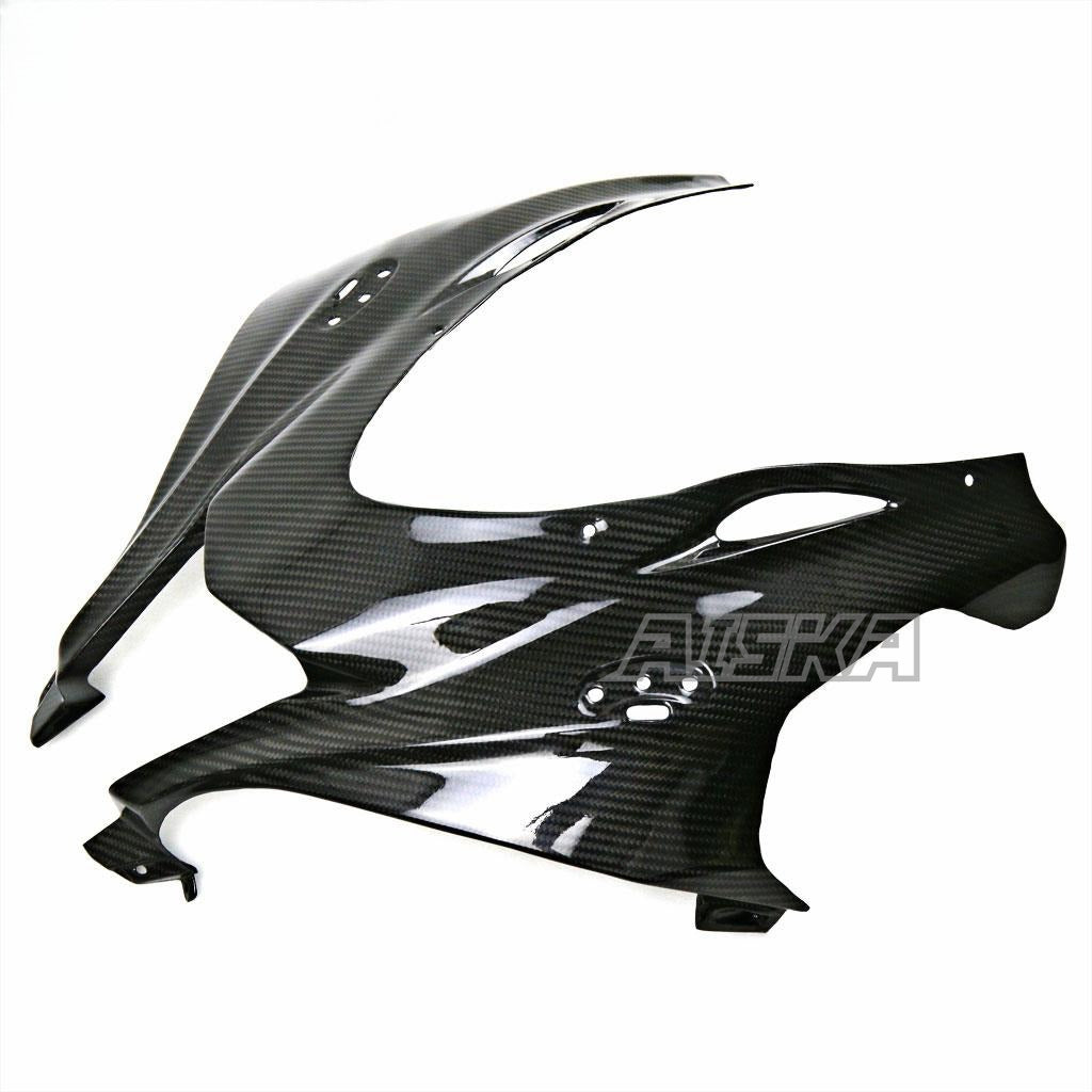 AISKA 3K Dry Carbon Fiber Motorcycle Front Fairing Headlight Nose Panel Cover for Kawasaki Ninja ZX10R ZX-10R 2016-2020