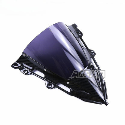 AISKA Dry Carbon Fiber Motorcycle Front Screen Windshield Fairing Windshield for Honda CB650F CBR650F 2014 2015 2016 2017 2018