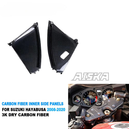 AISKA 100% 3K Carbon Fiber Motorcycle Front Side Inner Cover Panel Fairing for Suzuki GSX1300 R Hayabusa 2008-2020