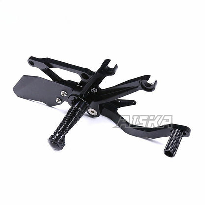 AISKA CNC Aluminum Alloy Motorcycle Racing Footpeg Footrest Rear Pedal Rearset for Yamaha YZF R7 2022 2023 2024