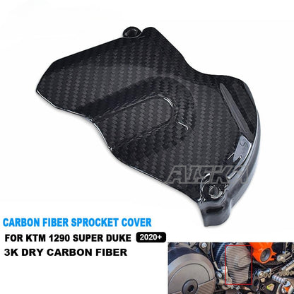 AISKA 3K Dry Carbon Fiber Motorcycle Chain Guard Trim Sprocket Cover for KTM 1290 Super Duke R 2020 2021 2022 2023 2024