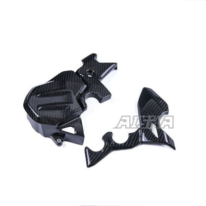 AISKA 100% 3K Dry Carbon Fiber Motorcycle Accessories Engine Protection Case Set Cover for Kawasaki Ninja 400 2018-2024