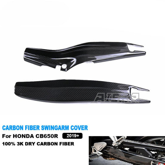 AISKA Motorcycle 3K Dry Carbon Fiber Rear Swingarm Swing Arm Cover Panel Cowling Protectors for Honda CB650R CBR650R 2019+