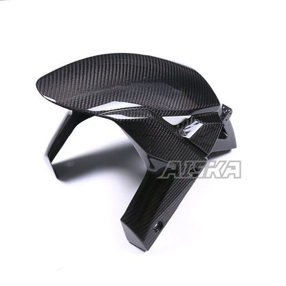 AISKA Full 3K Dry Carbon Fiber Motorcycle Front Fender Hugger Mud Splash Mudguard for Kawasaki Z H2 2021 2022 2023 2024