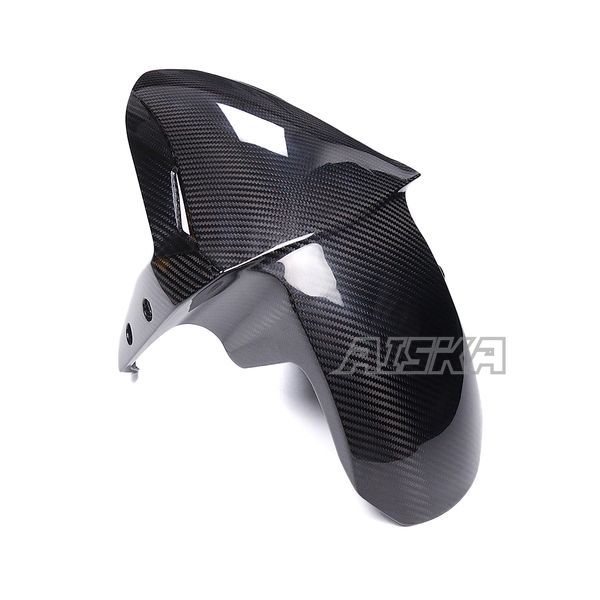 AISKA 3K Dry Carbon Fiber Motorcycle Front Fender Mudguard Tire Hugger for Kawasaki Ninja ZX-4R ZX-4RR ZX25R 2020-2024