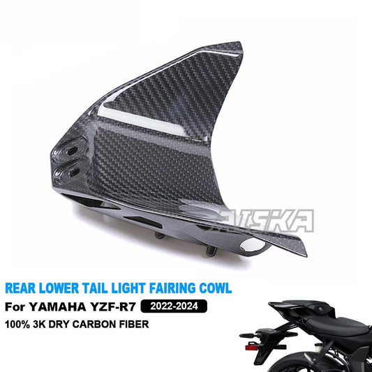 AISKA Motorcycle Carbon Fiber Accessories Rear Lower Tail Light Fairing Cowl for Yamaha R7 2022 2023 2024