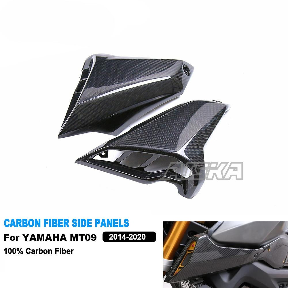 AISKA Carbon Fiber Motorcycle Accessories Fuel Tank Side Panels Frame Trim Cover for YAMAHA MT09 FZ09 2017-2020