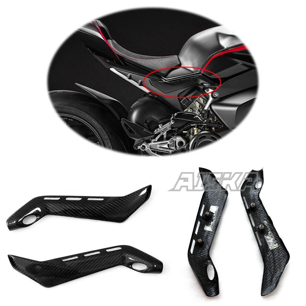 AISKA 3K/12K 3*3 Carbon Fiber Twill Weave Motorcycle Spare Parts Sub-Frame Covers Protectors for Ducati Panigale V4 / V4S / V4R 2018-2024