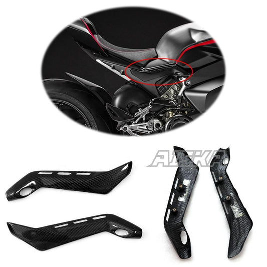 AISKA 3K/12K 3*3 Carbon Fiber Twill Weave Motorcycle Spare Parts Sub-Frame Covers Protectors for Ducati Panigale V4 / V4S / V4R 2018-2024