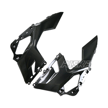 AISKA 100% 3K Dry Carbon Fiber Motorcycle Accessories Front Upper Side Panel Fairing for Kawasaki Ninja 400 2018-2024
