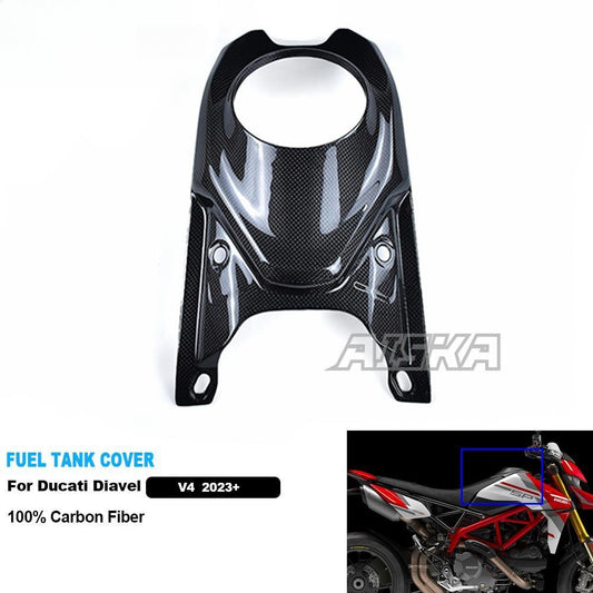 AISKA 100% Carbon Fiber Motorcycle Accessories Fuel tank Cover for Ducati Hypermotard 950 2019+