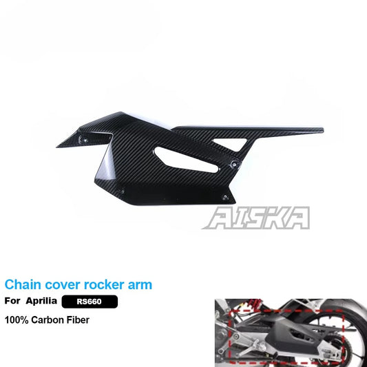 AISKA 3K Pure All Dry Carbon Fiber Motorcycle Body Accessories Chain Cover Rocker Arm Body Kit All for Aprilia RS660 2021+