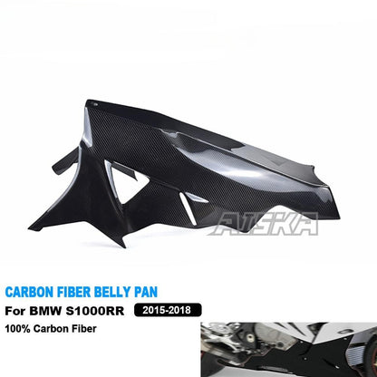 AISKA Motorcycle Twill Weave 100% Carbon Fiber Side Under Fairing Panel Belly Pan Panel Cowl Fairing for BMW S1000RR 2015-2018
