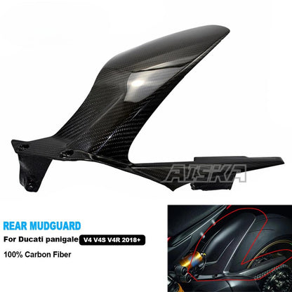 AISKA 100% 3K Twill Weave Motorcycle Carbon Fibre Rear Mudguard  for Ducati Panigale Streetfighter V4 V4S V4R 2018-2024