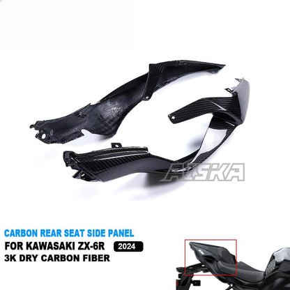 AISKA Ninja ZX-6R 2024 Fairings Motorcycle Full Dry Carbon Fiber Rear Tail Seat Side Panel Fairing for Kawasaki Ninja ZX-6R 2019-2024