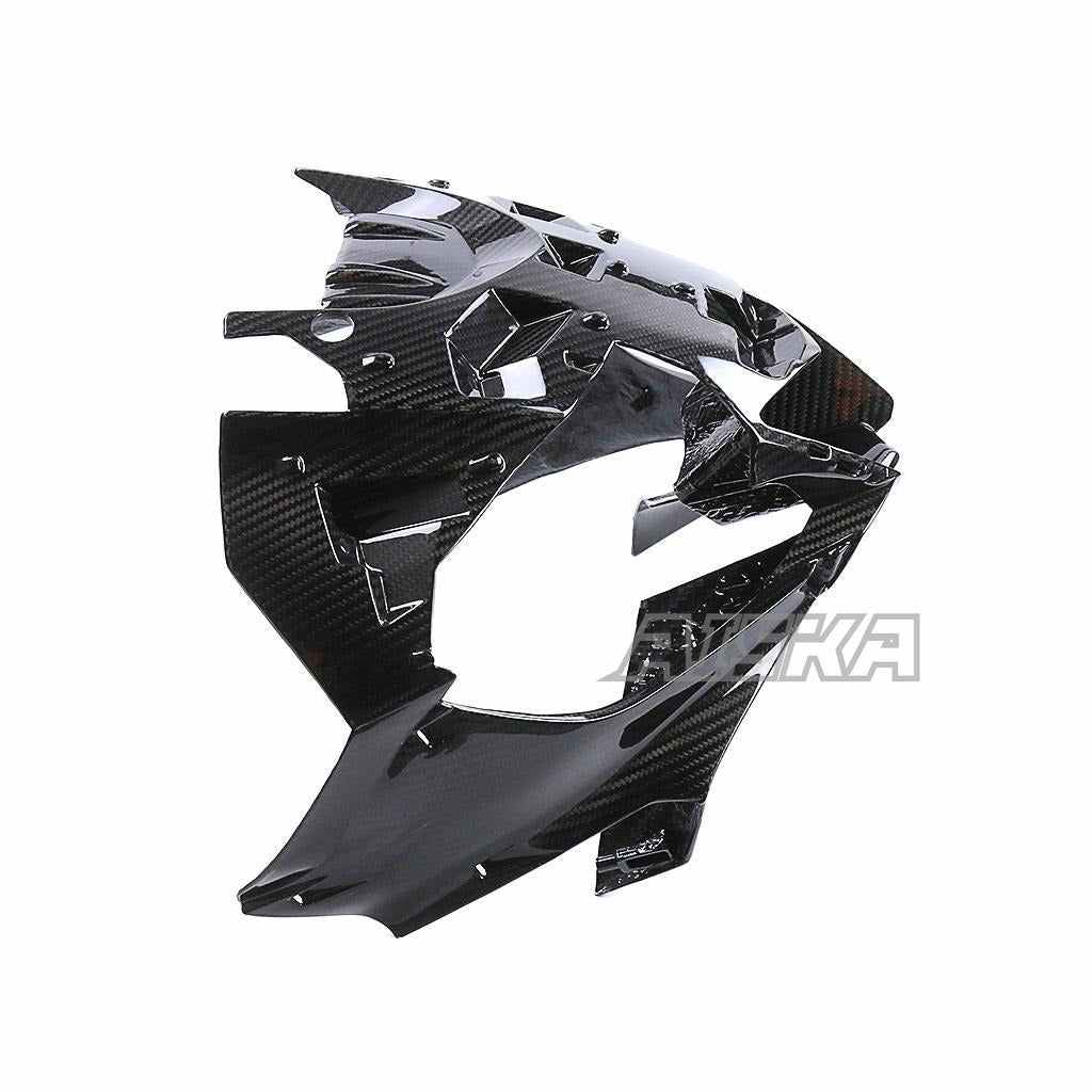 AISKA 100% Dry Carbon Fiber R3 Fairing Motorcycle Front Nose Upper Headlight Fairing for Yamaha R3 2022 2023 2024