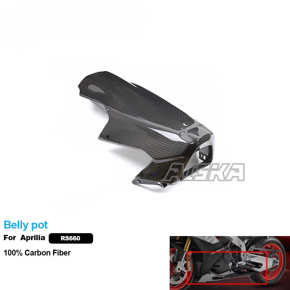 AISKA 3K Pure All Dry Carbon Fiber Motorcycle Body Accessories Belly Pot Underbody Fairing for Aprilia RS660 2021+