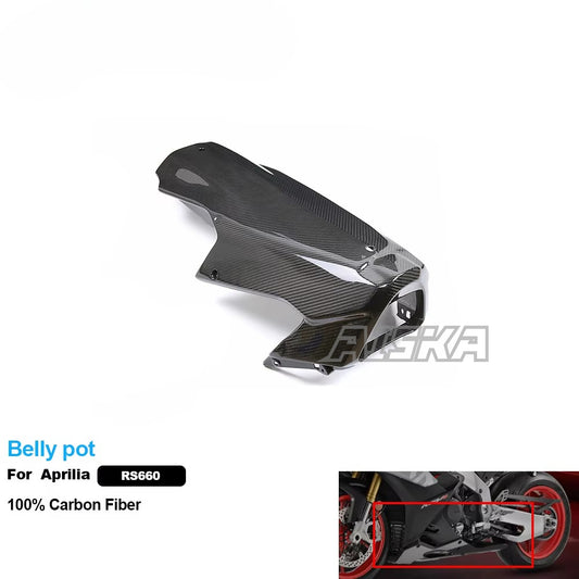 AISKA 3K Pure All Dry Carbon Fiber Motorcycle Body Accessories Belly Pot Underbody Fairing for Aprilia RS660 2021+