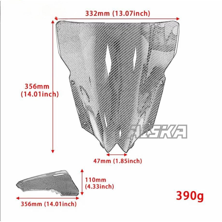 AISKA R6 Carbon Fiber Front Windshield Motorcycle 3K Full Carbon Fibre Windscreen Wind Fairings Kit for Yamaha R6 2008-2015