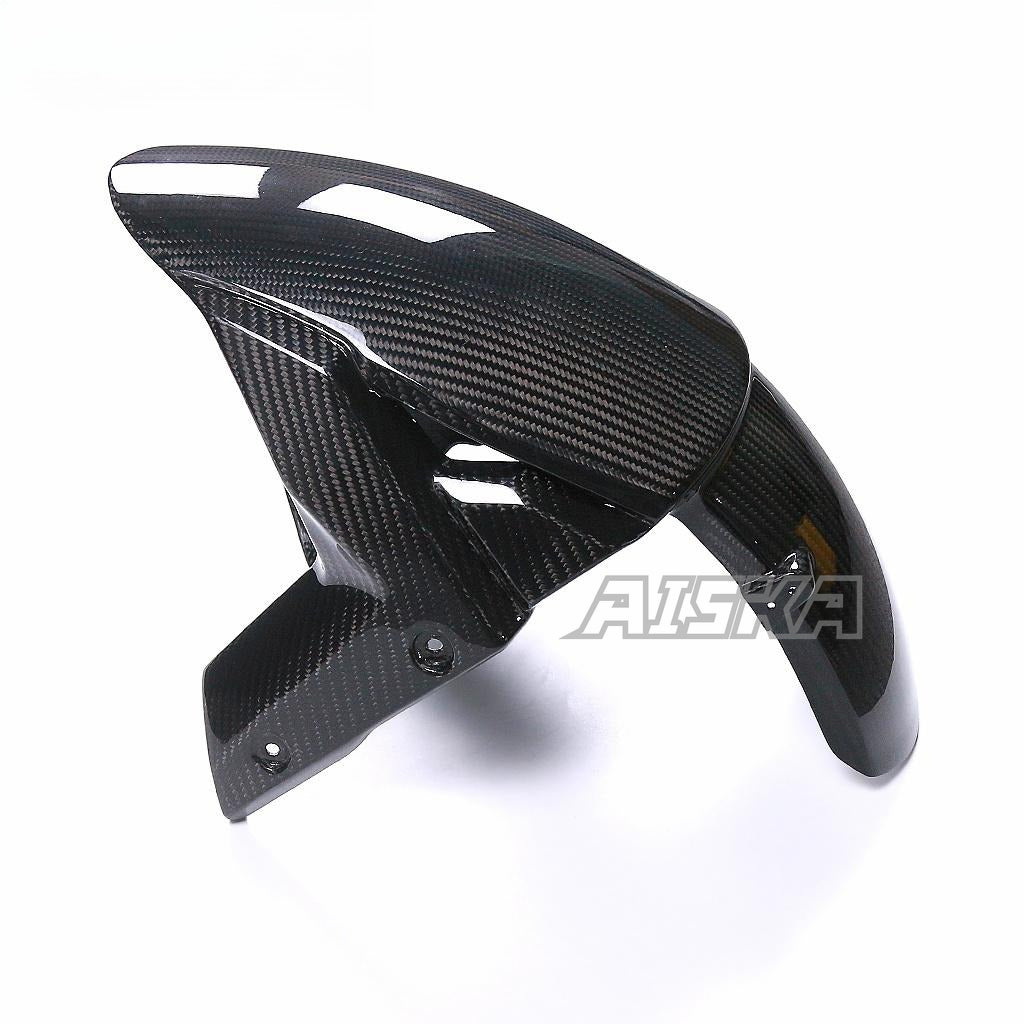 AISKA 3K Dry Carbon Fiber Motorcycle Accessories Front Wheel Fender Hugger Mudguard for Kawasaki ZX10R ZX-10R 2016-2020
