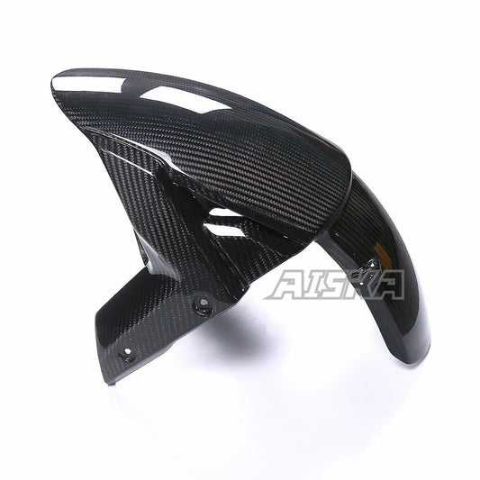 AISKA 3K Dry Carbon Fiber Motorcycle Accessories Front Wheel Fender Hugger Mudguard for Kawasaki ZX10R ZX-10R 2016-2020