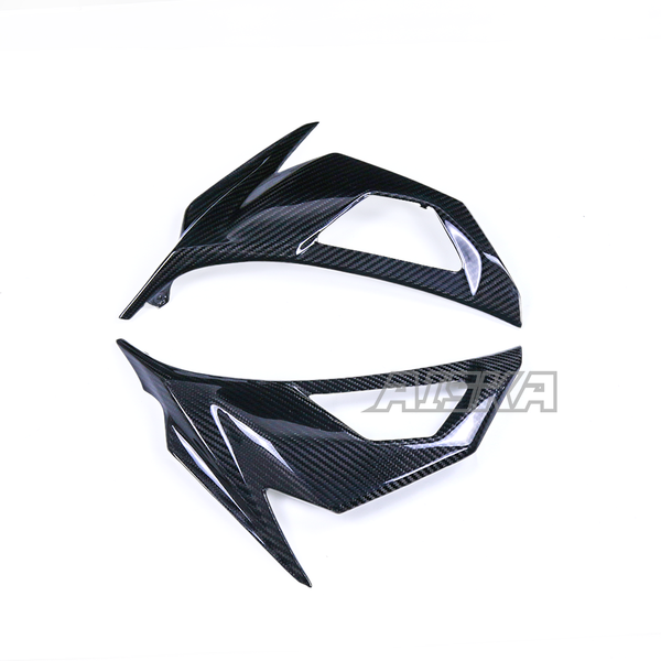 AISKA 100% 3K Dry Carbon Fiber Motorcycle Accessories Front Side Panel Fairing Blinker Cover for Kawasaki Ninja 400 2018-2024